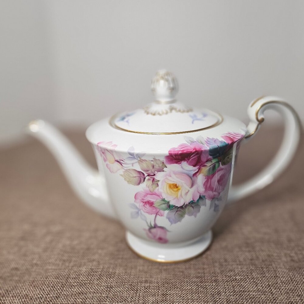Rare Noritake Japan Circa 1908 Maruki Symbol Large Pink Cabbage Rose Pattern